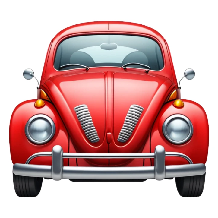 red beetle car with lashes on the headlights  sticker