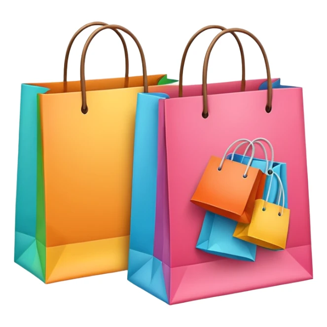 two shopping bags colors sticker