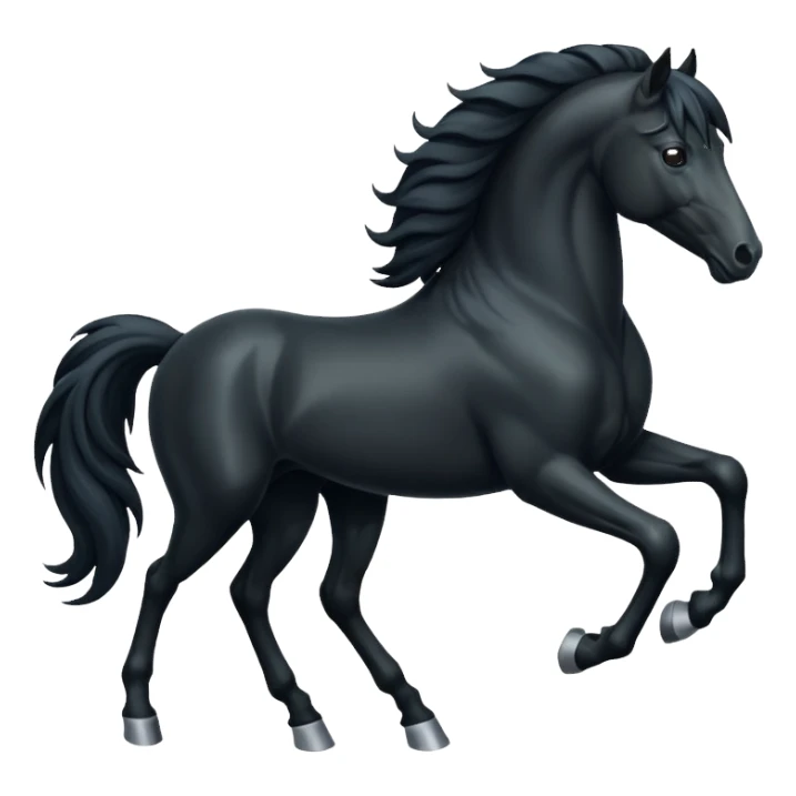 Black horse with 4 legs emoji sticker