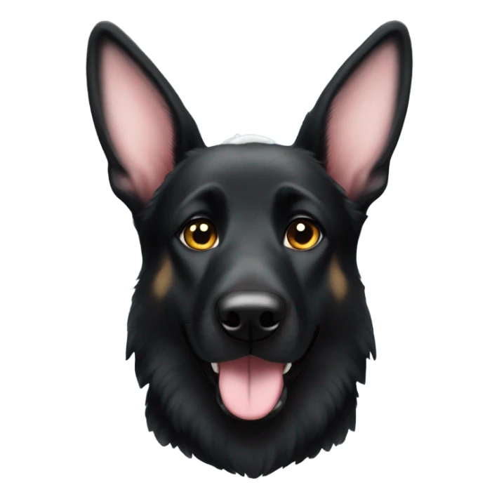 All black German shepherd with bunny ears sticker