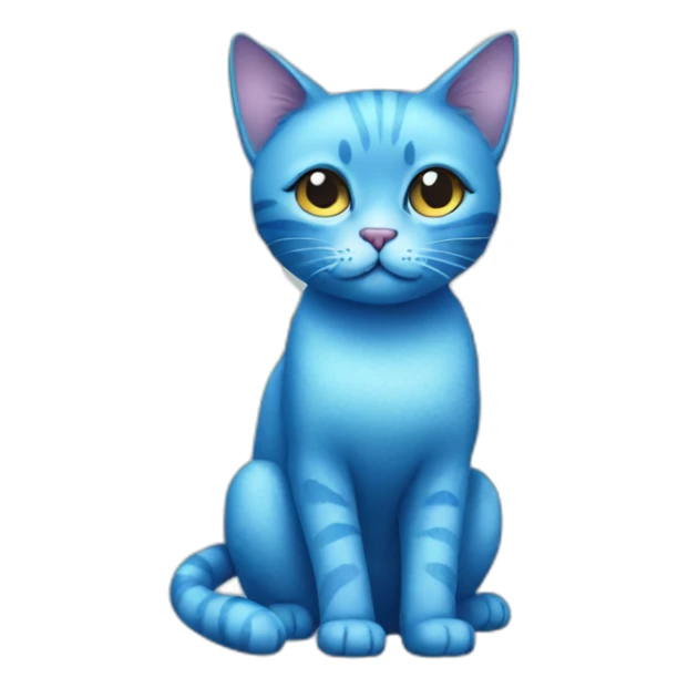 Glitter blue cat with wings sticker