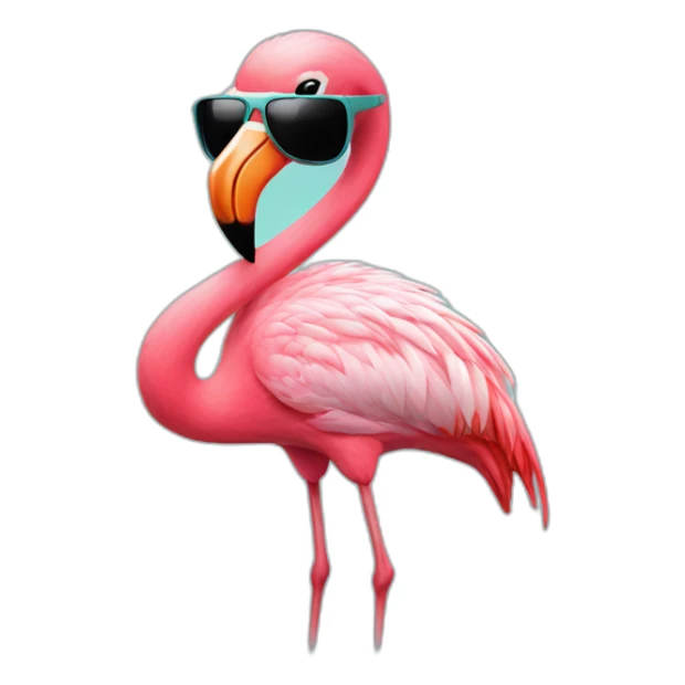 cool flamingo with sunglasses sticker