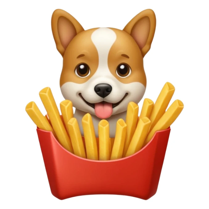 Dog eating Fries  sticker