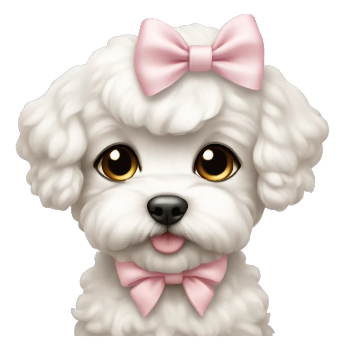 schichon puppy with pale pink bow sticker