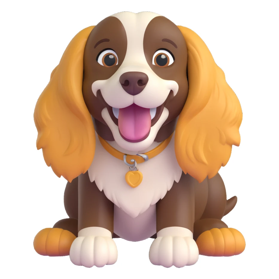 A Springer Spaniel with golden fur, smiling happily sticker