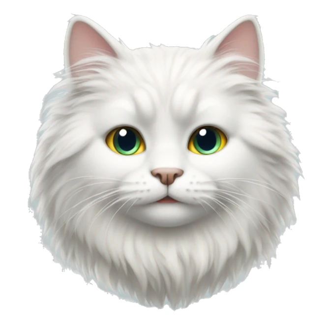 a white fluffy girl cat sticker
