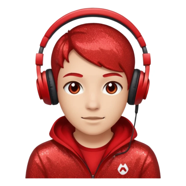 red glitter gamer sticker