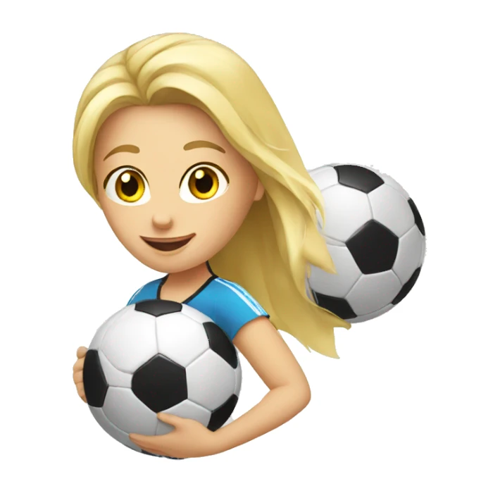 blond woman doing soccer tricks sticker