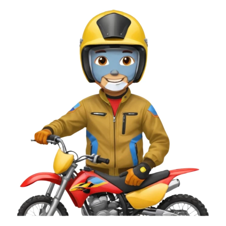 guy on dirtbike smiling for camera sticker