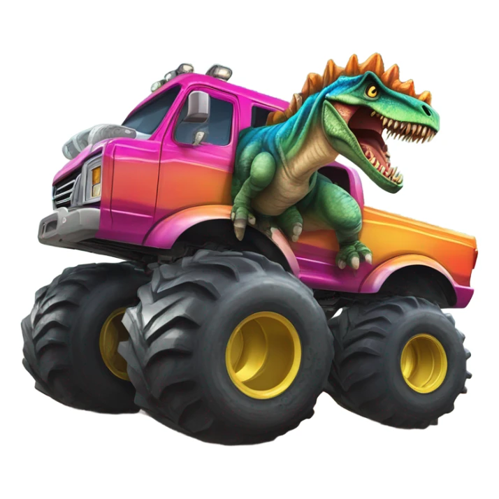 Monster truck and dinosaure sticker