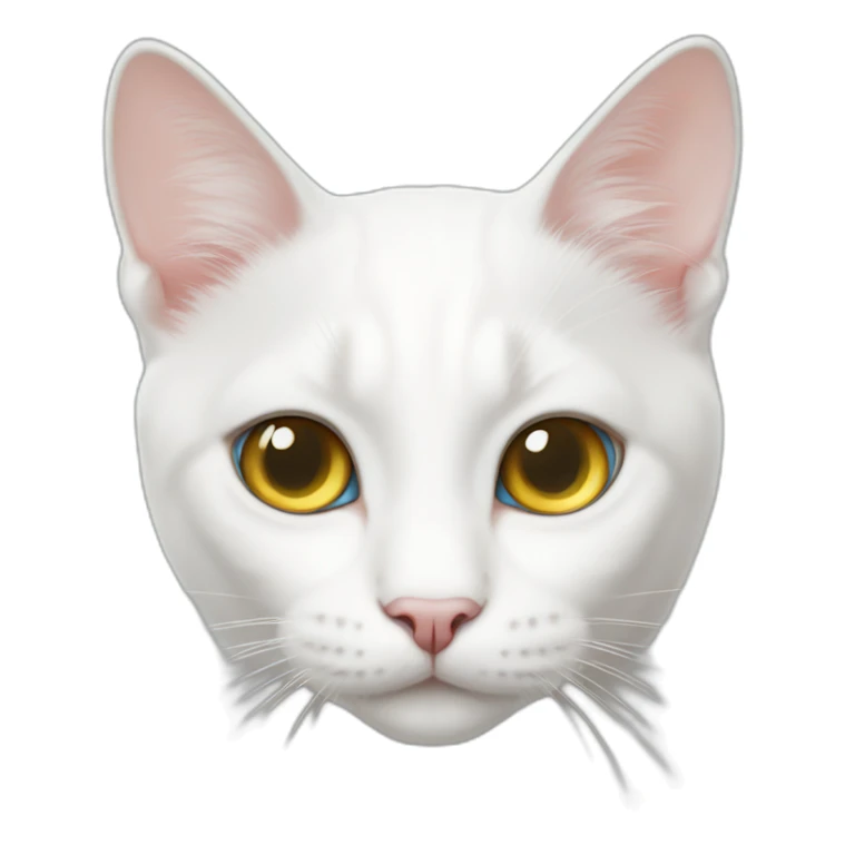 White cat with heterochromia eyes sticker
