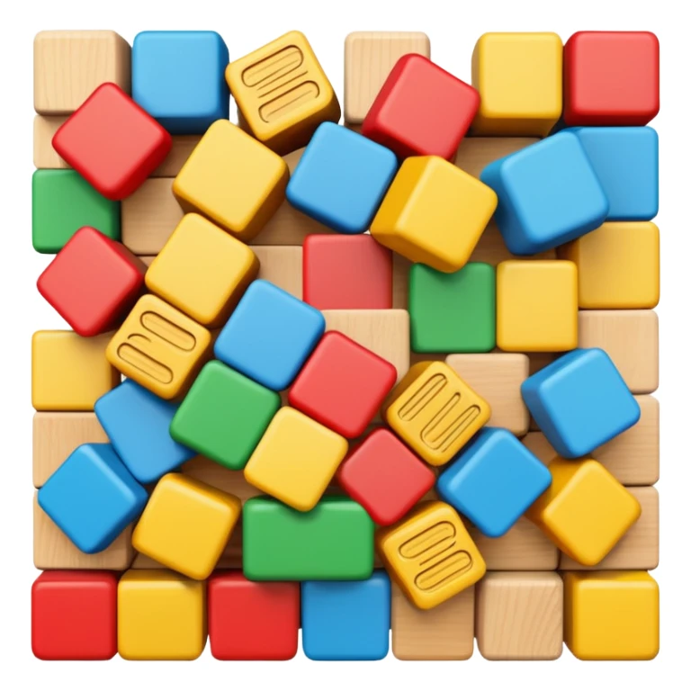 Wooden blocks with letters sticker