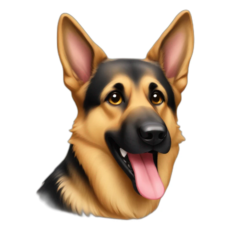 german shepard with tongue sticking out sticker