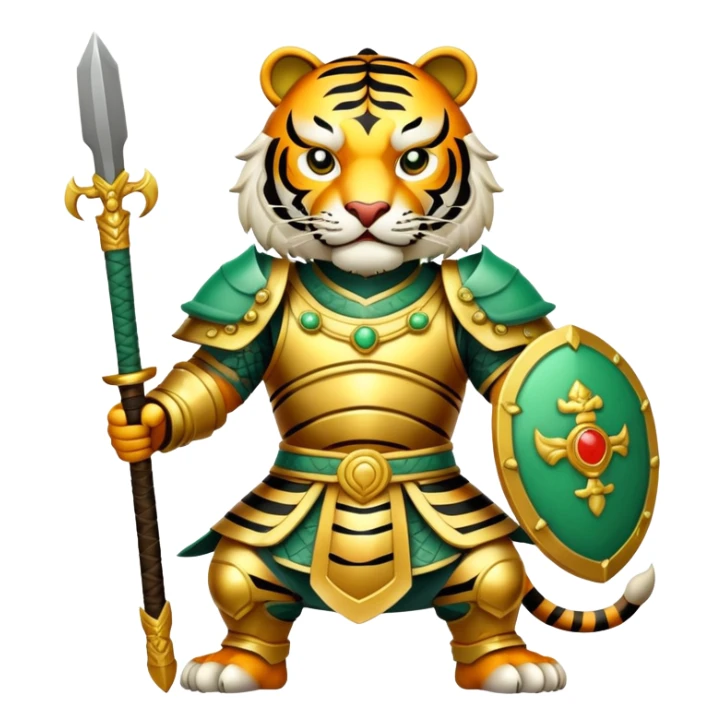 Ancient Chinese tiger warrior with traditional armor sticker