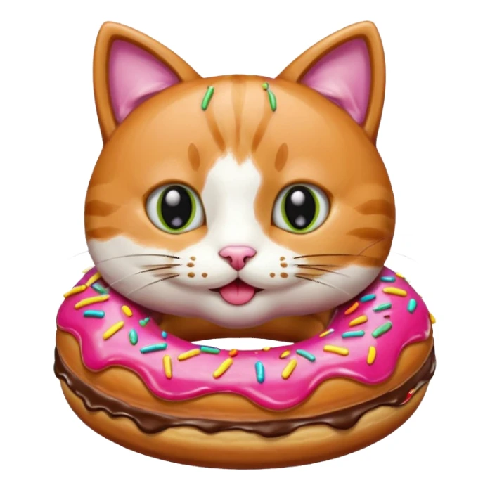 Un gato comiendo una dona sticker