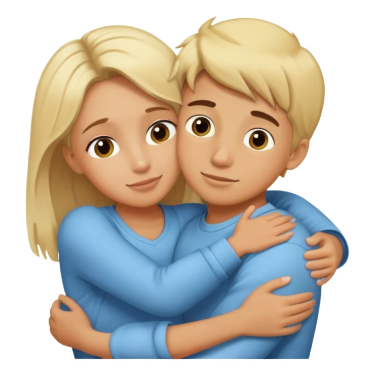 boy hug mommy blonde sticker
