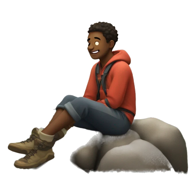 A 19 year boy relax in mountain  sticker