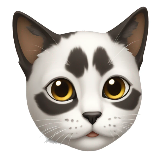 Gato pelo marrón y blanco y negro sticker