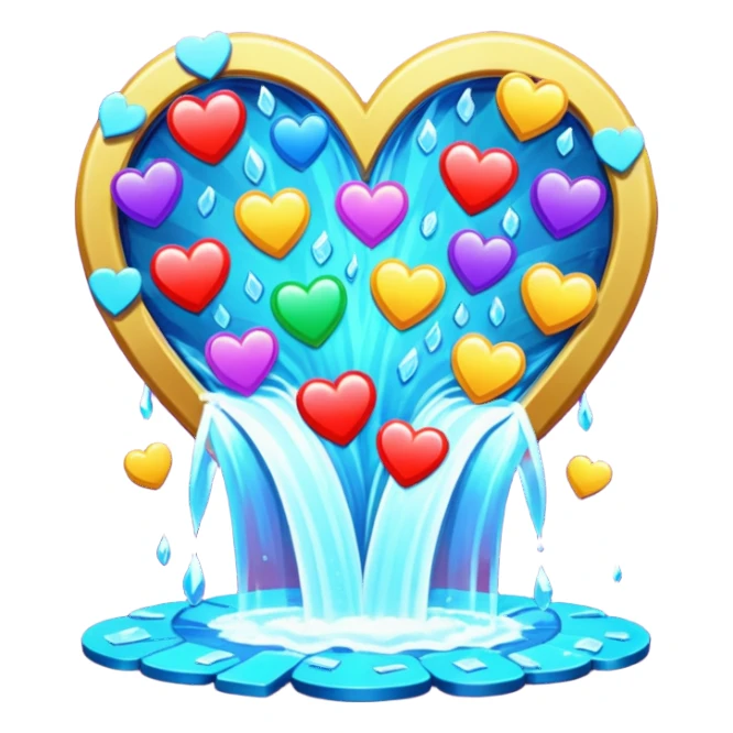 heart shaped - watterfall with casino chips sticker