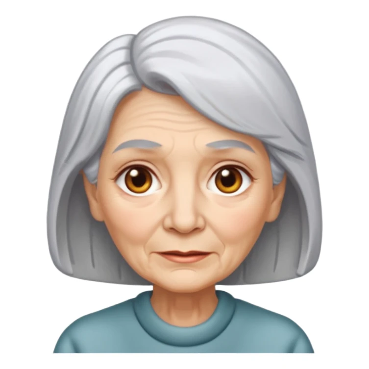 Old lady with medium length silver hair sticker