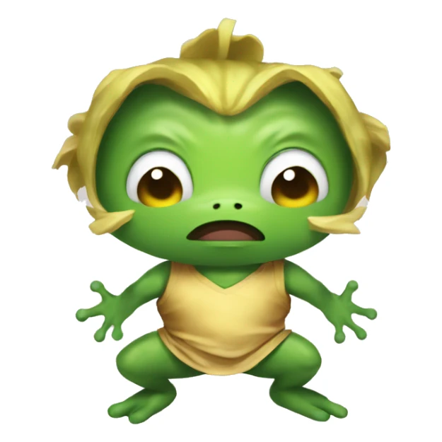 cute peepo frog going super saiyan god sticker