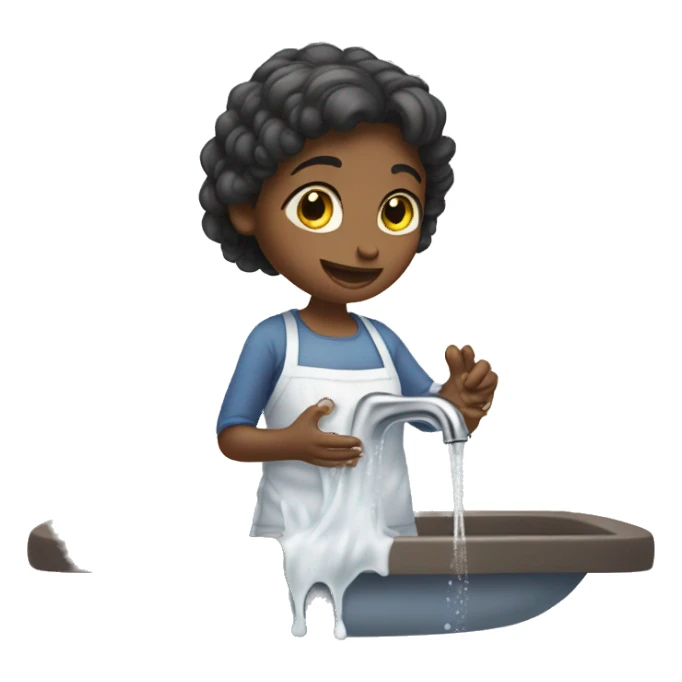 a girl washing her hands sticker
