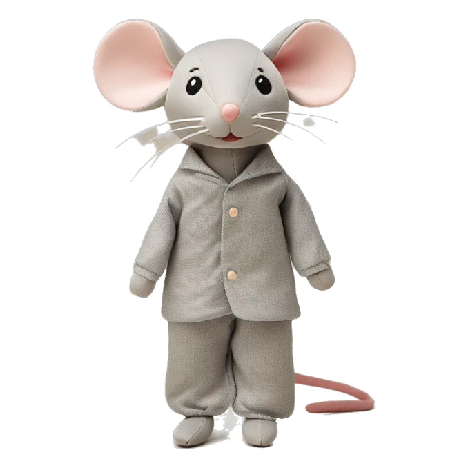 Grey maileg fabric mouse in pajamas sticker