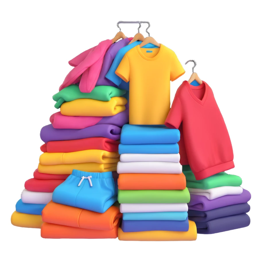 pile of fashionable clothes sticker