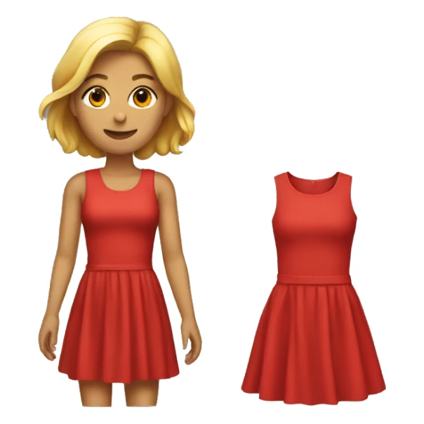 Sleeveless red dress sticker