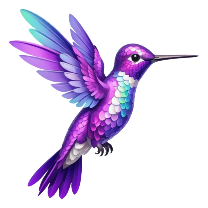 hummingbird white and purple sticker