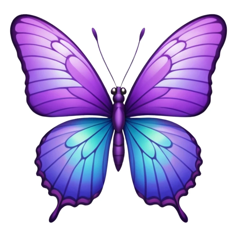Purple butterfly with sharp ends on each wing sticker