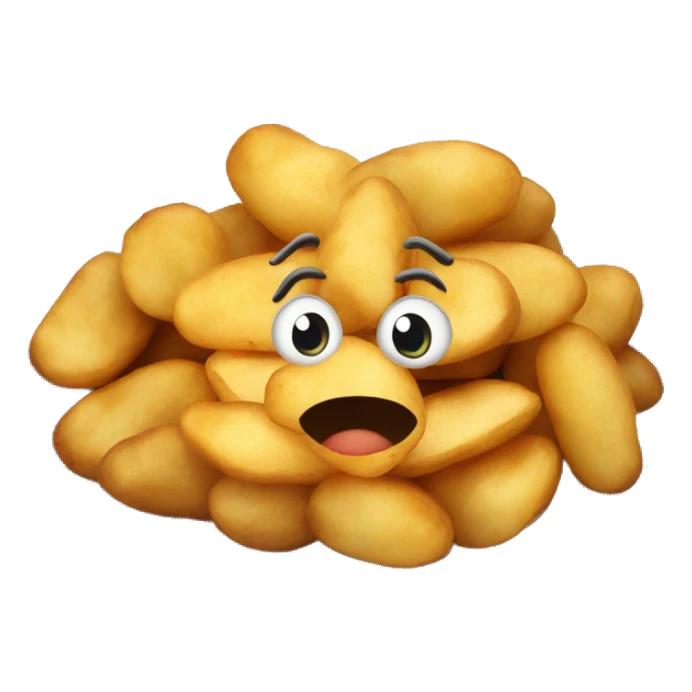 fried ruddy potatoes in a plate sticker