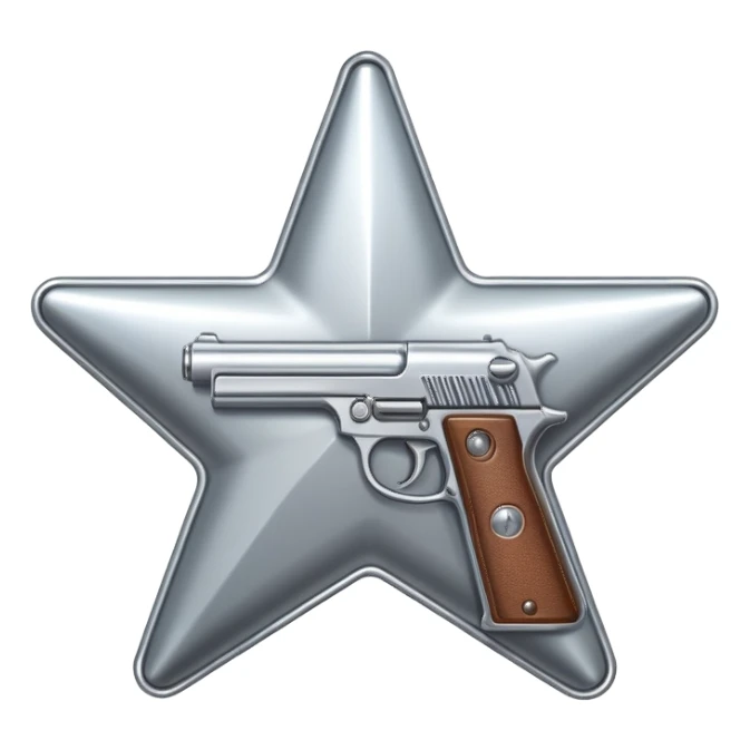 Star with a gun sticker