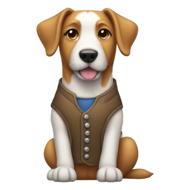 Dog wearing a vest sticker