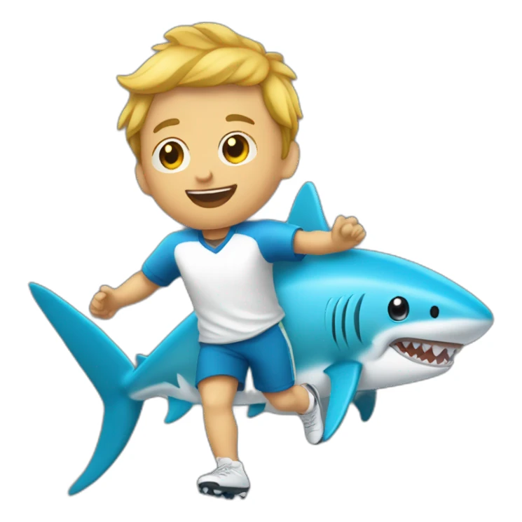 footballeur sur un requin sticker