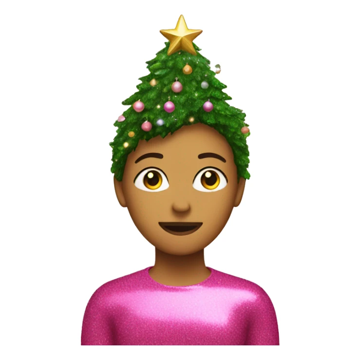Pink with glitter and a Christmastree sticker
