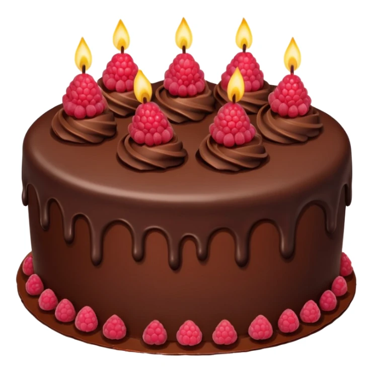 Chocolate Birthday Cake with raspberries sticker