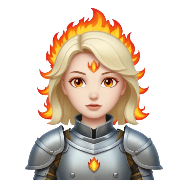 woman fire armored warrior sticker