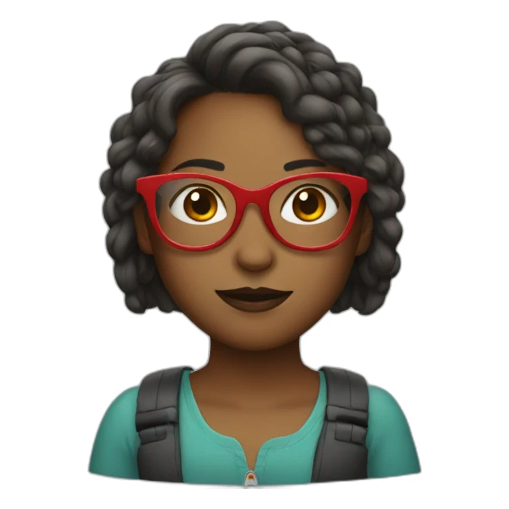 Girl wearing red glasses sticker