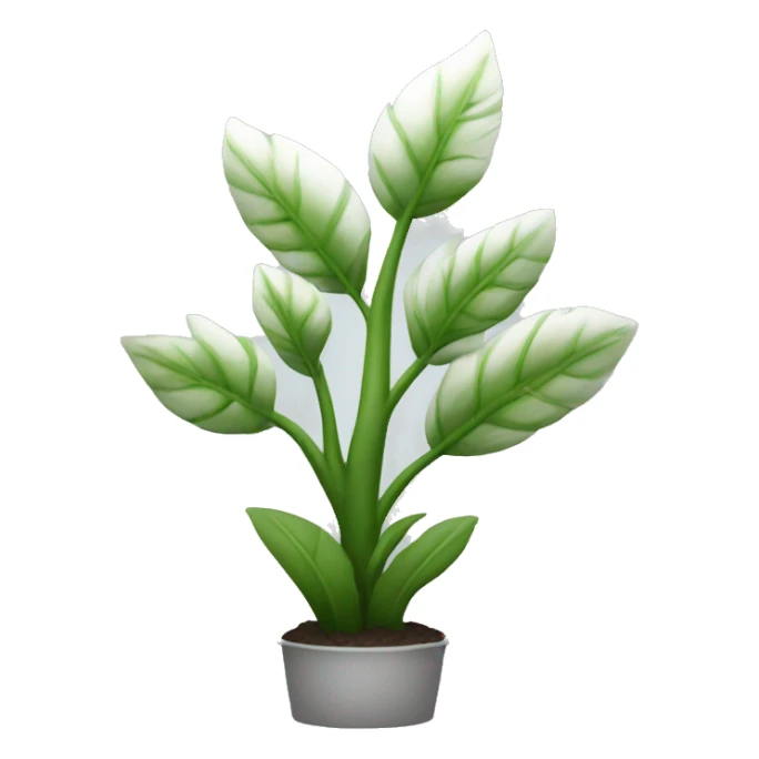 white colored modern plant sticker