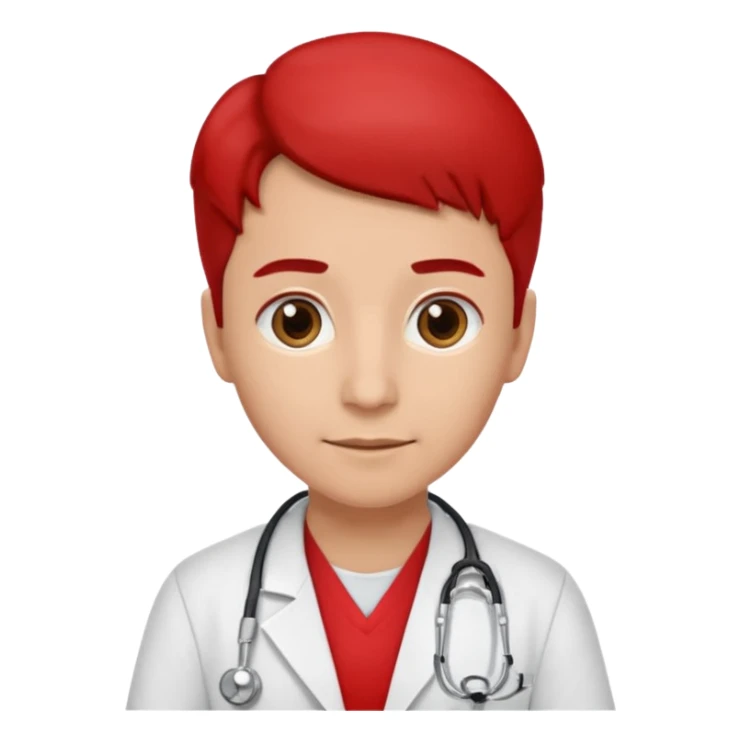 doctor with red uniform sticker
