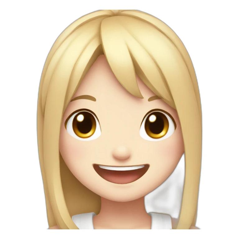 laughing bunny anime girl sticker