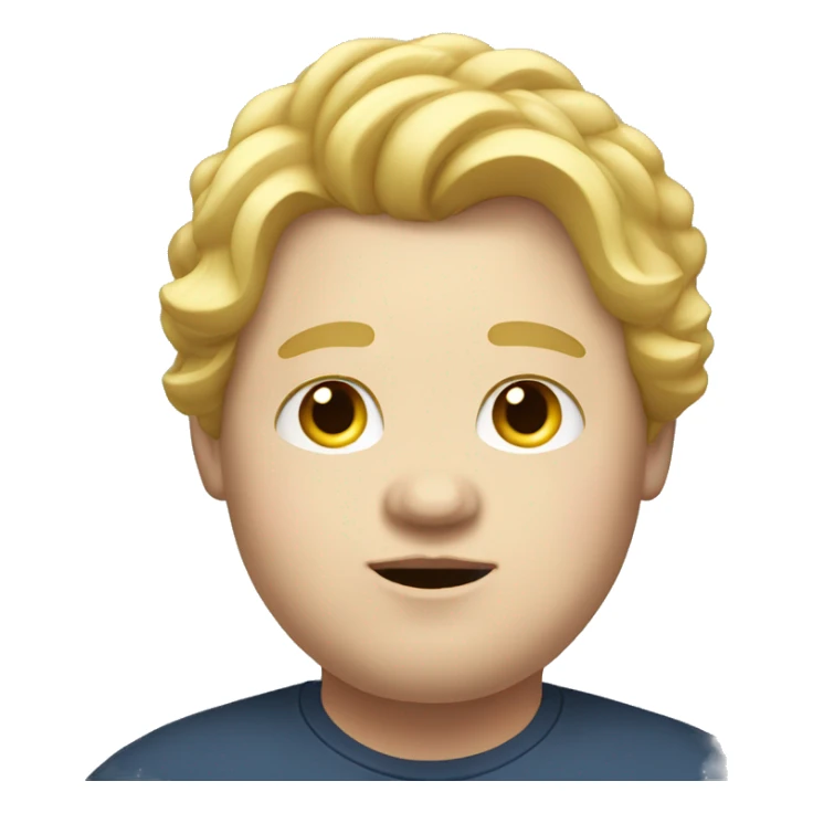 Obese, young male, long blonde hair sticker