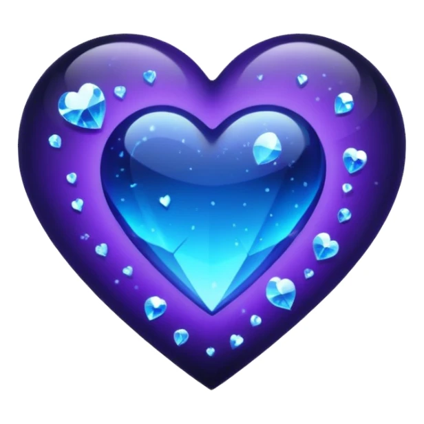 emo heart with night sky and falling crystals sticker