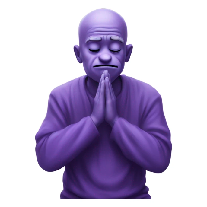 Grimace praying to god sticker
