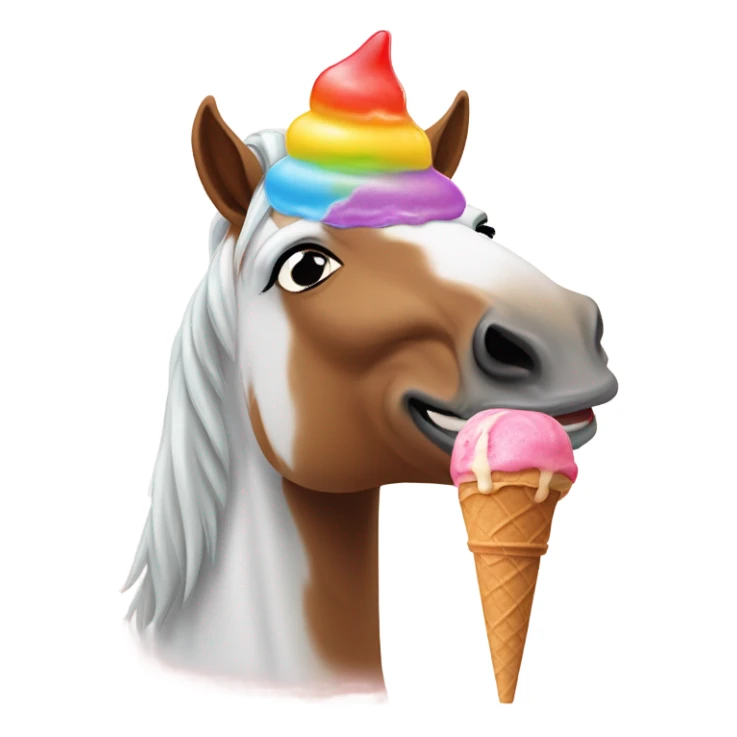 Horse eating ice cream sticker
