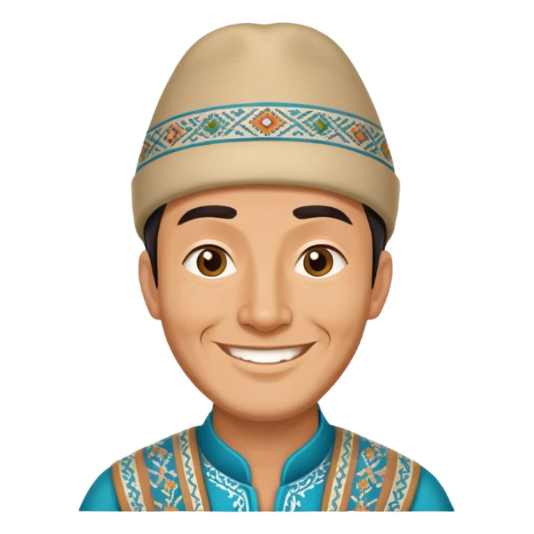 Traditional Uzbek man wearing doppi hat sticker