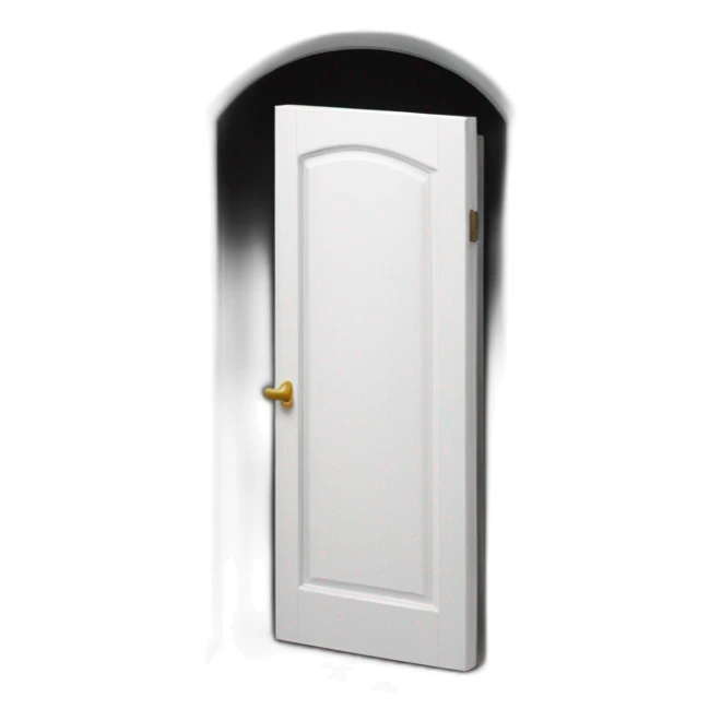 White door half opened to a dark room sticker