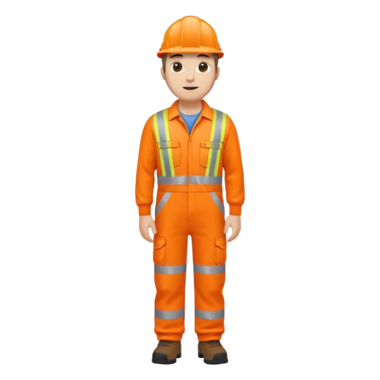 engineer hi-vis orange overalls standing full body sticker