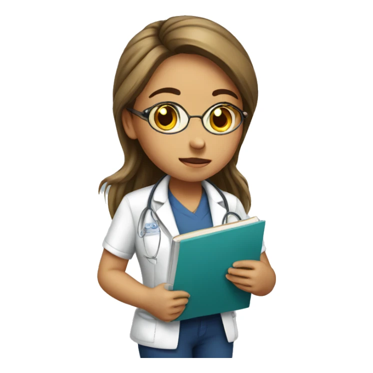girl studying anatomy sticker